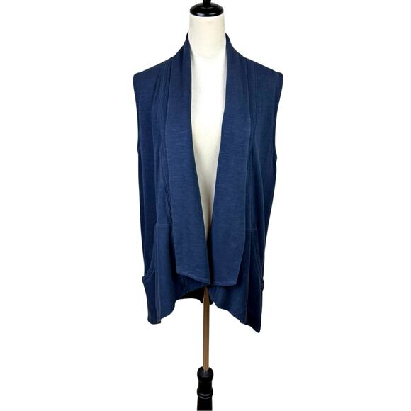 The North Face Womens Navy Open Front Sleeveless Vest Cardigan with Pockets - Picture 1 of 12